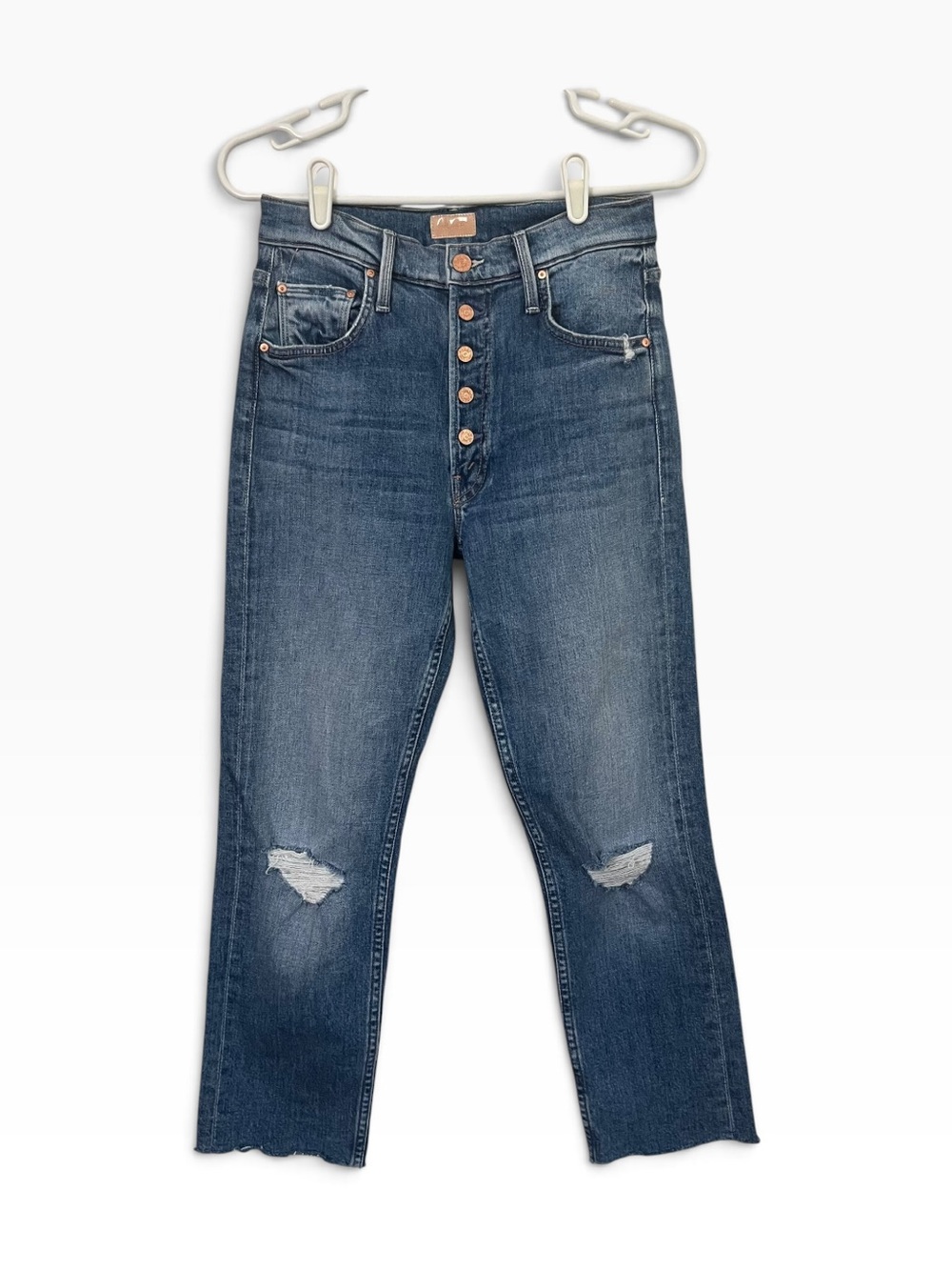 MOTHER Pixie Tomcat Crop Not Cut & Pasted Jeans Size 26 Raw Hem See Note - Picture 2 of 16
